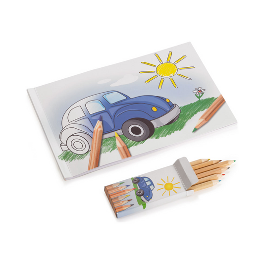 Volkswagen Colouring Book with Coloured Pencils