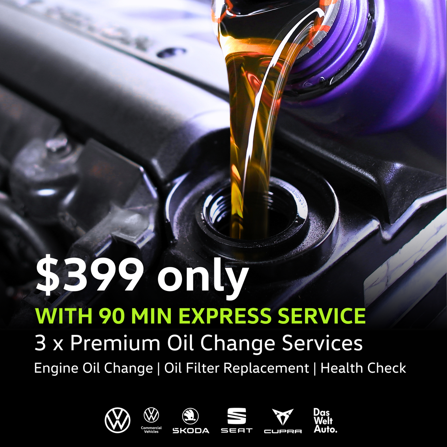 3x Premium Oil Change Service (Ready in 90mins)